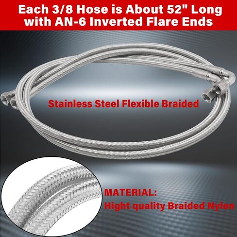 70" 6AN SS Braided Transmission Cooler Hose Lines,for 700R4 4L60 4L60E 4L65E 4L80E,Compatible with Ford C6/AOD & GM Chevy 1996-2021 in Saudi Arabia
