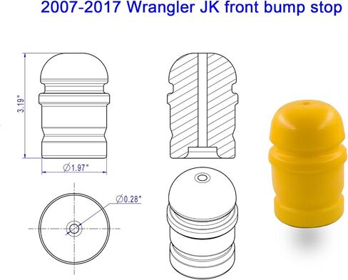 توقف الصدمات الأمامية Autoacc JK، مصدات التعليق العلوية المتوافقة مع Wrangler JK JKU 2007-2018 (عبوة من قطعتين) in Kuwait