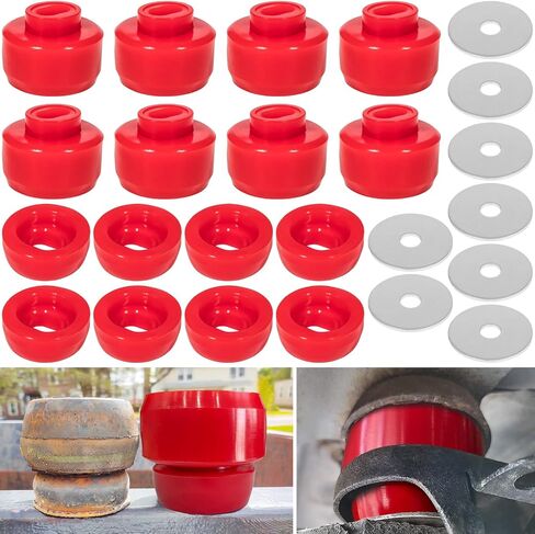 طقم جلبة تثبيت على الجسم والكابينة 7-141 لسيارة Chevy Silverado & Sierra 1500/2500 2WD/4WD 1999-2014 حوامل وغسالات كابينة الجسم من البولي يوريثين (أسود 24 قطعة) in Kuwait