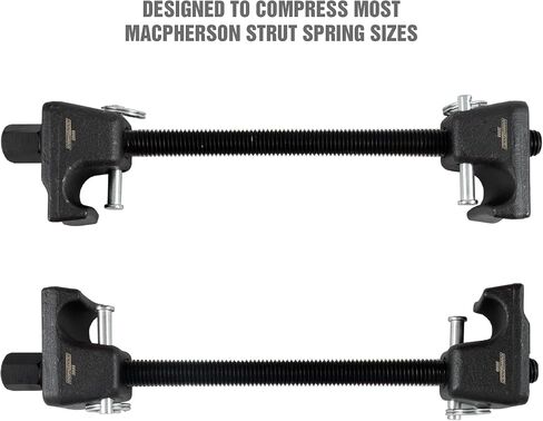 OEMTOOLS 25553 MacPherson Strut Spring Compressor, Heat-Treated Thread Rod Strut Compressors, Coil Spring Compressor w/ Forged Hooks, 9" Threaded Length , Black in Kuwait