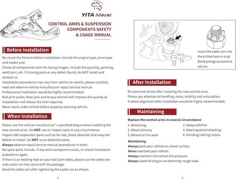 YITAMOTOR Front Suspension Kit Compatible with 1999-2000 Cadillac Escalade, 1995-2000 Chevy/GMC K1500 K2500, 1995-2000 Chevy Tahoe/GMC Yukon -4WD ONLY in Saudi Arabia