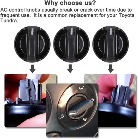 AC Heater Blower Fan Control Knob Replacement for 2000-2006 Toyota Tundra Replaces# 55905-0C010, 559050C010 Set of 3 in Saudi Arabia