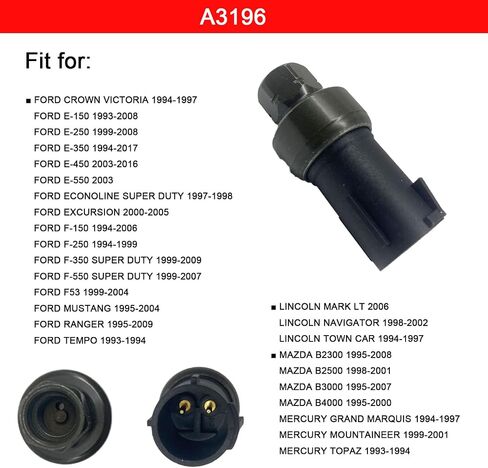 مستشعر مفتاح الضغط AMApart متوافق مع Ford E150 إلى E550 F150 إلى F550 F53 Mustang Ranger Tempo Excursion Lincoln Mark LT Navigator Mazda B2300 B2500 B4000 Mercury Mountaineer Topaz in Saudi Arabia