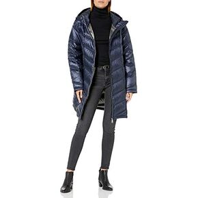 Calvin Klein Women's Hooded Chevron Quilted Packable Down Jacket (Regular and Plus) in Kuwait