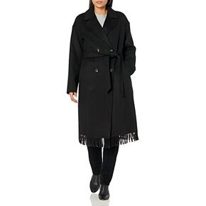 Vince Camuto Women's Wool Blend Fringe Wrap Coat with Belt in Saudi Arabia