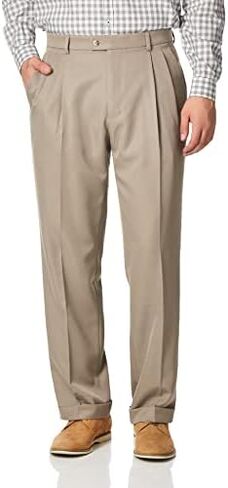 Perry Ellis Men's Classic Fit Non-Iron Double Pleat Dress Pant in Saudi Arabia