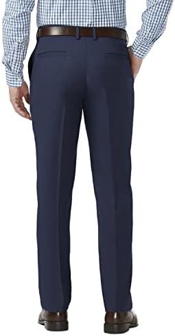 Haggar Men's Solid Gabardine Expandable Waistband Flat-Front Pant in Saudi Arabia