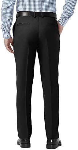 Haggar Men's Solid Gabardine Expandable Waistband Flat-Front Pant in Saudi Arabia