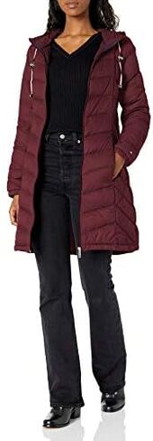 Tommy Hilfiger Women's Mid Length Chevron Quilted Packable Down Jacket in Kuwait