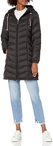 Tommy Hilfiger Women's Mid Length Chevron Quilted Packable Down Jacket in Kuwait