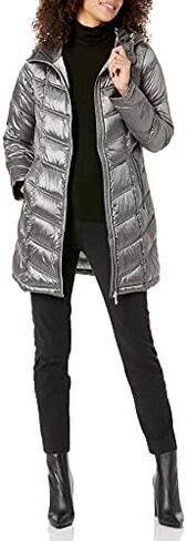Calvin Klein Women's Hooded Chevron Quilted Packable Down Jacket (Regular and Plus) in Saudi Arabia