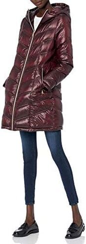 Calvin Klein Women's Hooded Chevron Quilted Packable Down Jacket (Regular and Plus) in Saudi Arabia