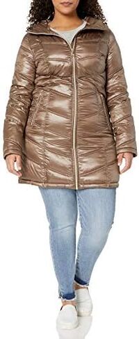 Calvin Klein Women's Hooded Chevron Quilted Packable Down Jacket (Regular and Plus) in Saudi Arabia