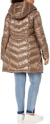 Calvin Klein Women's Hooded Chevron Quilted Packable Down Jacket (Regular and Plus) in Saudi Arabia