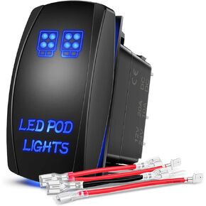 Nilight LED POD Lights Rocker Switch Led Light Bar Switch 5Pin Laser On/Off switches 20A/12V 10A/24V Switch with Jumper Wires Set for Cars,Trucks,RVs,2 Years Warranty in Saudi Arabia