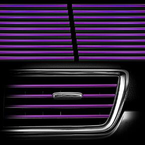 Hadwoer 20Pcs Car Auto Air Conditioner Vent Outlet Trim Strip, DIY Decoration Chrome PVC Car Interior Moulding Trim Strip Line for All Straight Air Vent Outlet (Purple) in Kuwait