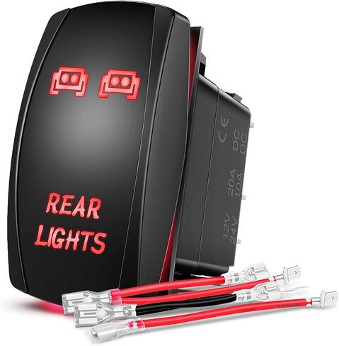 Nilight NI-RS05 LED Light Bar Rocker Switch 5Pin Laser On/Off Rear Lights Rocker Switch 20A/12V 10A/24V Switch Jumper Wires Set,2 years Warranty , Blue in Saudi Arabia