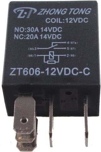ESUPPORT Car Heavy Duty Relay Switch 12V 30A SPST 4Pin مقاوم للماء للسيارات الكهربائية حزمة من 5 in Kuwait