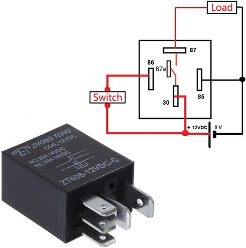 ESUPPORT Car Heavy Duty Relay Switch 12V 30A SPST 4Pin مقاوم للماء للسيارات الكهربائية حزمة من 5 in Kuwait