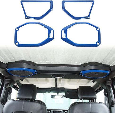 Voodonala for Wrangler JL JT Speaker Audio Trim Top & A Pillar Trim Compatible with 2018-2023+ Jeep Wrangler JL JLU Gladiator JT Interior Accessories, ABS 4pcs Carbon Fiber in Kuwait