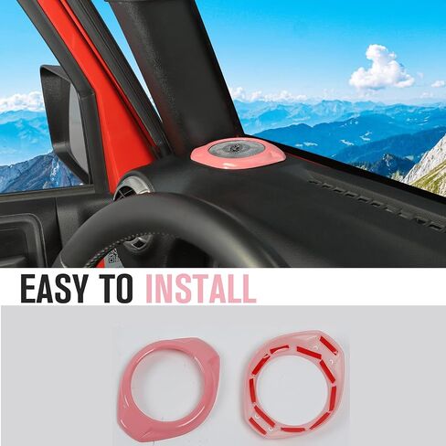 A Pillar Speaker Decoration Cover Trim for Jeep Wrangler JK & Unlimited 2015-2017 Interior Accessories(Black) in Saudi Arabia