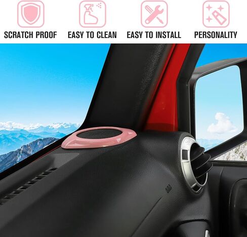 A Pillar Speaker Decoration Cover Trim for Jeep Wrangler JK & Unlimited 2015-2017 Interior Accessories(Black) in Saudi Arabia