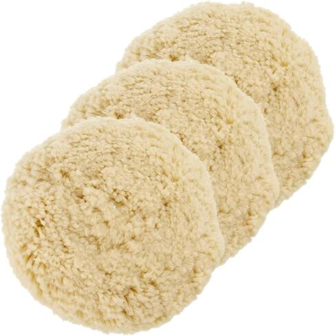 TCP Global 8" 100% Wool Polishing & Buffing Pad (3 Pack) with Hook and Loop Backing - Wool Buffing Pad for Automotive, Marine, Truck, RV & Compound Cutting in Saudi Arabia