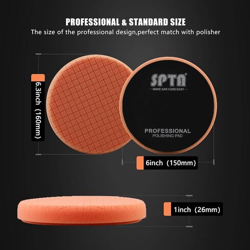 Buffing Polishing Pads, SPTA 5Pcs 3.5 Inch Face for 3 Inch 76mm Backing Plate Mix Cutting force Buffing Pads Cutting Polishing Pad Kit For Car Buffer Polisher Compounding,Polishing, Waxing -FPTFS3-MIX in Kuwait
