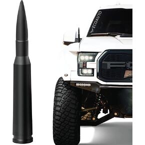 استبدال هوائي EcoAuto Bullet لشاحنات Dodge Ram & Ford F150 F250 F350 Super Duty Ford Raptor Bronco - تصميم مضاد للسرقة - هوائي الراديو للشاحنة 1990 - الحالي (أسود غير لامع) in Kuwait