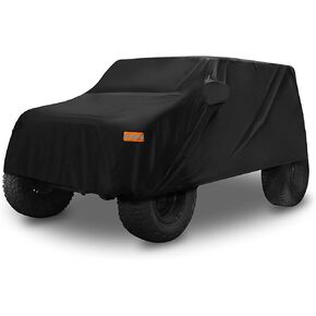 X AUTOHAUX SUV Car Cover Fit for Jeep Wrangler JK JL 2 Door 2007-2021 Outdoor Waterproof Sun Rain Dust Wind Snow Protection 210D Oxford Black