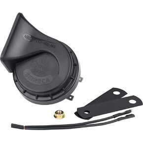 SEINECA Car Single Horn Loud Waterproof 12V High Tone Snail Electric Horn for Motorcycle Pickup RV SUV MPV Van Electric scooter. (Black High)…