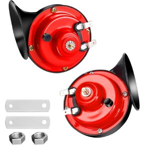 Train Horn for Trucks - 130 DB Super Loud Boat Horn Marine, 12V Waterproof Electric Snail Horns, Air Horn for Car Trucks Motorcycles Boat Kit Replacement Auto Accessories, 2 Pcs, Black