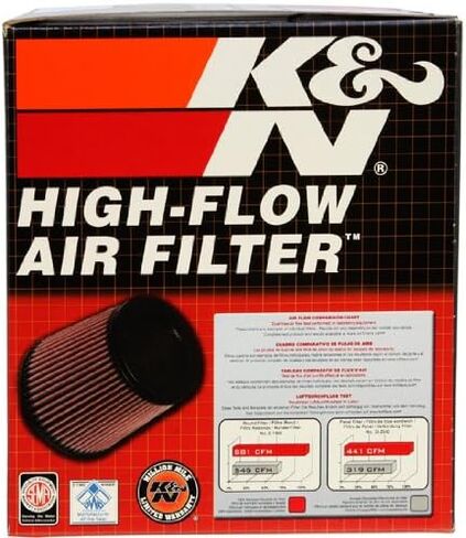 فلتر مدخل هواء بمشبك عالمي من K&N: أداء عالٍ، ممتاز، قابل للغسل، فلتر هواء بديل: قطر الحافة: 5 بوصة، ارتفاع الفلتر: 5.5 بوصة، طول الحافة: 1 بوصة، الشكل: مستدير مدبب، RU-5147 in Kuwait