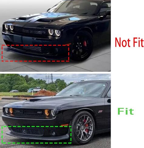 قطعة بديلة لغطاء واقي ممتص الصدمات الأمامي من Keptrim لسيارة دودج تشالنجر Scat Pack R/T GT SRT 2015-2021، وليس لـ R/T Plus، SXT وWidebody، أحمر، قطعتان in Kuwait