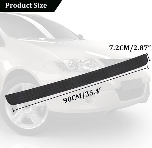 Pincuttee Rear Bumper Protector Guard for Car,Black Rubber Scratch,Resistant Trunk Door Entry Guards,Accessories Trim Cover,35.4"X2.87" for Most of Car&SUV(1 Pack,Black Sport) in Saudi Arabia
