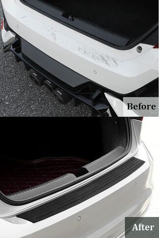 Pincuttee Rear Bumper Protector Guard for Car,Black Rubber Scratch,Resistant Trunk Door Entry Guards,Accessories Trim Cover,35.4"X2.87" for Most of Car&SUV(1 Pack,Black Sport) in Saudi Arabia