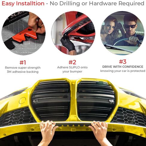 SLIPLO Ultra Universal Front Bumper Scrape Guard Skid Plate Protection for Lowered Cars, Carbon Fiber Splitters and Aftermarket Bumper Lips, Anti-Scratch DIY Protector Kit v2 in Saudi Arabia