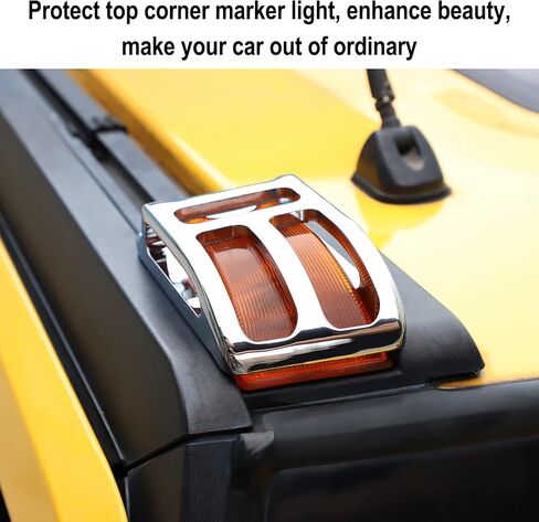Hihitomorrow For Hummer H2 Chrome Billet Top Corner Marker Light Guards Cages Cover Trim Exterior Accessories Compatible With 2003 2004 2005 2006 2007 2008 2009 Hummer H2 SUV SUT in Saudi Arabia