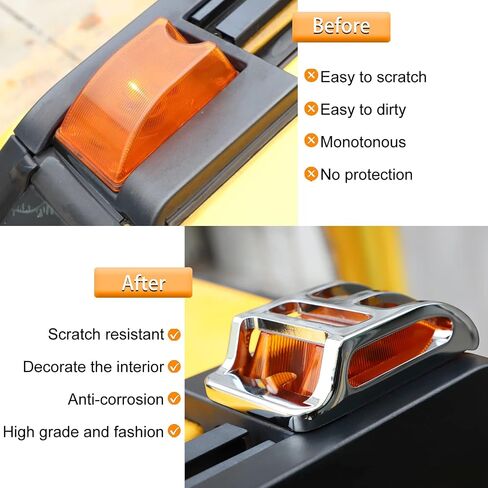 Hihitomorrow For Hummer H2 Chrome Billet Top Corner Marker Light Guards Cages Cover Trim Exterior Accessories Compatible With 2003 2004 2005 2006 2007 2008 2009 Hummer H2 SUV SUT in Saudi Arabia