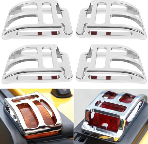 Hihitomorrow For Hummer H2 Chrome Billet Top Corner Marker Light Guards Cages Cover Trim Exterior Accessories Compatible With 2003 2004 2005 2006 2007 2008 2009 Hummer H2 SUV SUT in Saudi Arabia