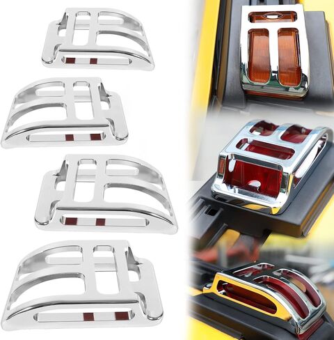 Hihitomorrow For Hummer H2 Chrome Billet Top Corner Marker Light Guards Cages Cover Trim Exterior Accessories Compatible With 2003 2004 2005 2006 2007 2008 2009 Hummer H2 SUV SUT in Saudi Arabia