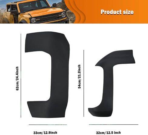 Xomzema 4 قطع زوايا خارجية تريل درع، واقي زاوية أمامي وخلفي مضاد للخدش، واقي حافة زاوية الشاحنة، ملحقات غطاء لفورد برونكو الطرق الوعرة 2/4 باب 2021 2022 2023 in Kuwait