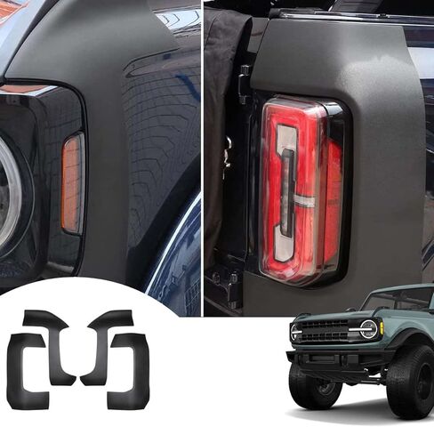 Xomzema 4 قطع زوايا خارجية تريل درع، واقي زاوية أمامي وخلفي مضاد للخدش، واقي حافة زاوية الشاحنة، ملحقات غطاء لفورد برونكو الطرق الوعرة 2/4 باب 2021 2022 2023 in Kuwait