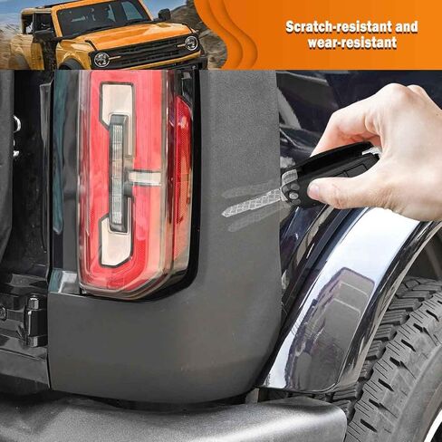 Xomzema 4 قطع زوايا خارجية تريل درع، واقي زاوية أمامي وخلفي مضاد للخدش، واقي حافة زاوية الشاحنة، ملحقات غطاء لفورد برونكو الطرق الوعرة 2/4 باب 2021 2022 2023 in Kuwait