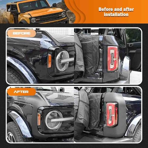 Xomzema 4 قطع زوايا خارجية تريل درع، واقي زاوية أمامي وخلفي مضاد للخدش، واقي حافة زاوية الشاحنة، ملحقات غطاء لفورد برونكو الطرق الوعرة 2/4 باب 2021 2022 2023 in Kuwait