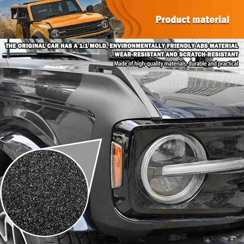 Xomzema 4 قطع زوايا خارجية تريل درع، واقي زاوية أمامي وخلفي مضاد للخدش، واقي حافة زاوية الشاحنة، ملحقات غطاء لفورد برونكو الطرق الوعرة 2/4 باب 2021 2022 2023 in Kuwait