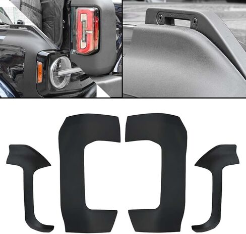 Xomzema 4 قطع زوايا خارجية تريل درع، واقي زاوية أمامي وخلفي مضاد للخدش، واقي حافة زاوية الشاحنة، ملحقات غطاء لفورد برونكو الطرق الوعرة 2/4 باب 2021 2022 2023 in Kuwait