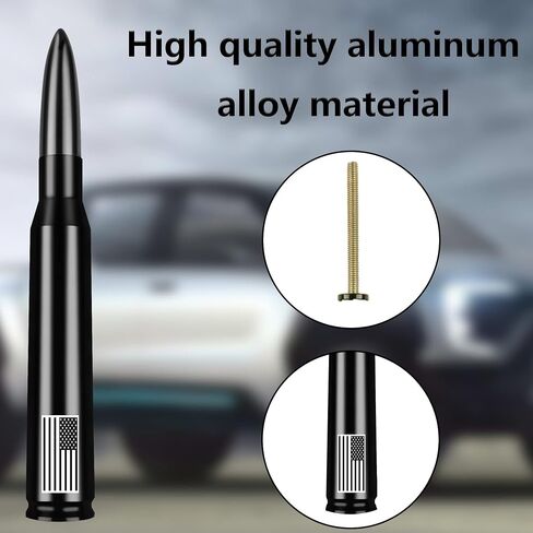 American Flag Car Bullet Antenna,Truck Exterior Decoration Accessories[New Upgrade Flag Design] Car Antenna Replacement for Car SUV Truck Most Auto Cars Antenna Accessories (Red) in Kuwait