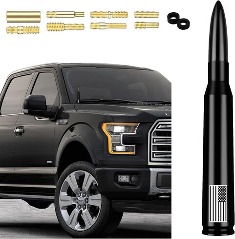 American Flag Car Bullet Antenna,Truck Exterior Decoration Accessories[New Upgrade Flag Design] Car Antenna Replacement for Car SUV Truck Most Auto Cars Antenna Accessories (Red) in Kuwait