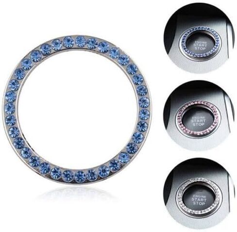 Bling Car Decor Crystal Rhinestone Car Engine Start Stop Decoration Ring, Bling Car Interior Accessories for Women, Push to Start Button Cover/Sticker, Key Ignition & Knob Bling Ring, Sparkle Car Accessories, Push Button Start Bling, Bling Car Accessories in Kuwait